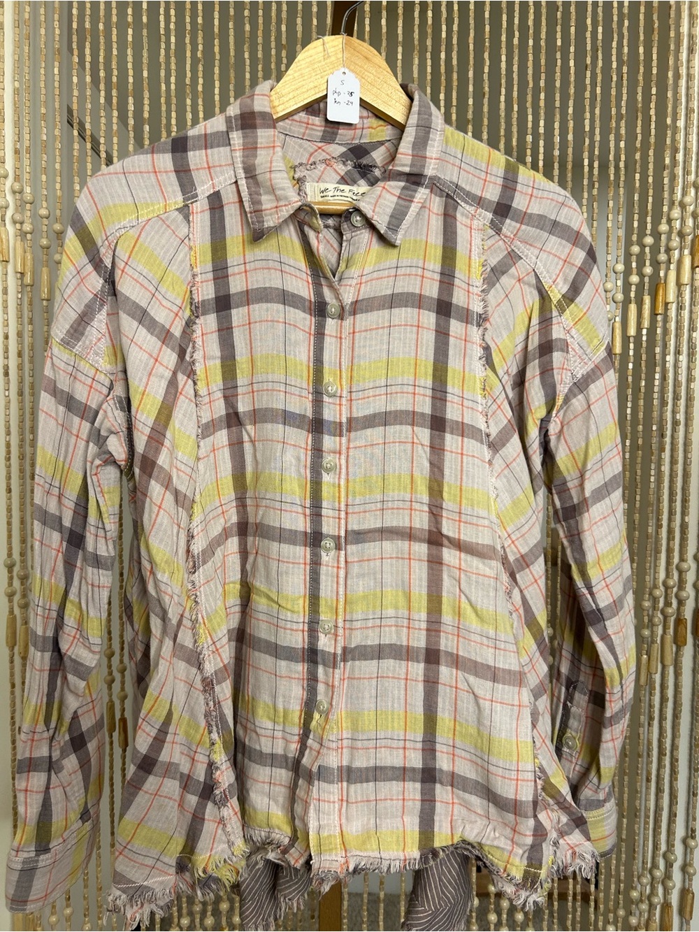 We The Free Seeking Starlight Plaid Button-Up Shirt Size S
